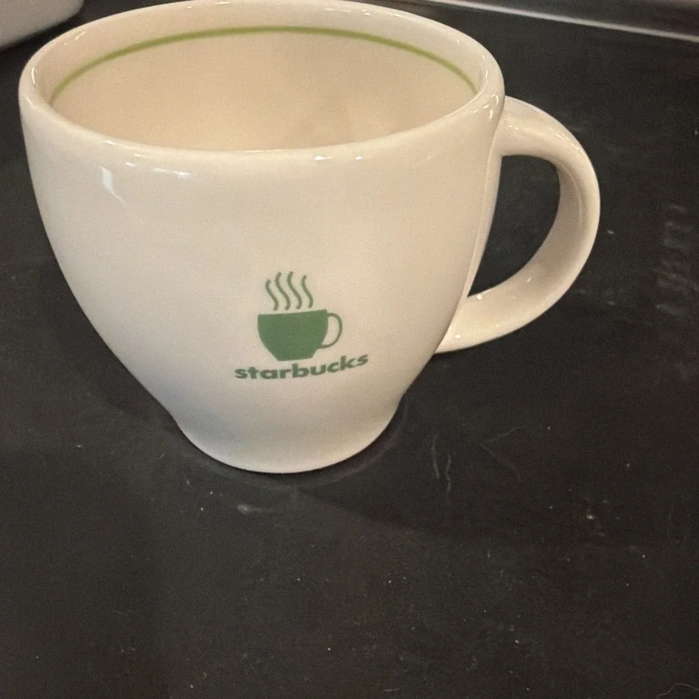 Starbucks Barista 2003 Green‎ White Espresso  Coffee Cup Mug 8oz limited edition